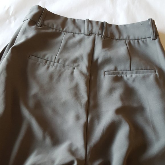 BB Dakota Sage Green High Rise Pleated Front Ankle Pants - Picture 3 of 6